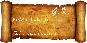 Grün Katalin névjegykártya